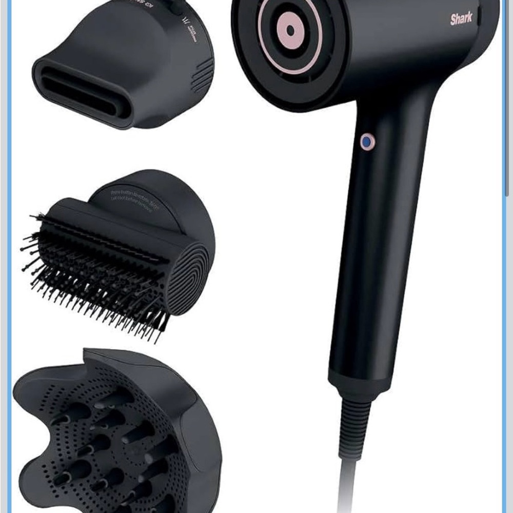 Shark Black Hair Dryer with Styling Attachments